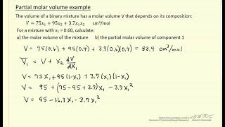 Partial Molar Volume Example [upl. by Margette]