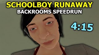 SchoolBoy Runaway SPEEDRUN Normal  BACKROOMS Ending  415  Glitchless [upl. by Ihel628]