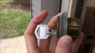 How to Change a Lock on a door QUICK EASY Replace a lock cylinder or Rekeyed Commercial Door [upl. by Aniale]