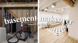 DIY BASEMENT MAKEOVER 2021  Basement Finish From Scratch [upl. by Corri520]