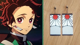 Making Tanjiros Hanafuda Earrings  Demon Slayer Cosplay Prop Tutorial [upl. by Hudson]