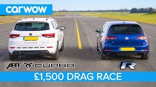 Volkswagen Golf R vs Cupra Ateca  DRAG amp ROLLING RACE [upl. by Ael]