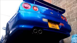 Nissan Skyline R34 GTT stock exhaust sound clip [upl. by Rekoob]