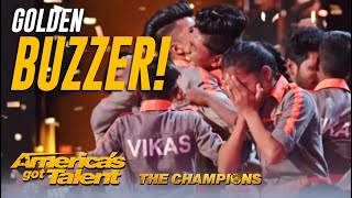 V Unbeatable The Indian Dance Crew BACK For a Second Chance Get Golden Buzzer AGT Champions [upl. by Adekram]