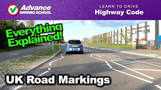 Understanding UK Road Markings  Learn to drive Highway Code [upl. by Nnylram]