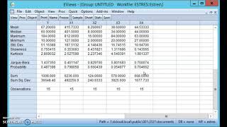 Estimación del modelo de regresión lineal en Eviews Parte I [upl. by Repooc]