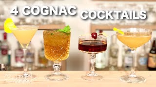 4 COGNAC Cocktails  Cocktail Recipes [upl. by Lebasi168]