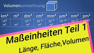 Maßeinheiten Teil 1 Vorsilben Längen Flächen Volumen [upl. by Verbenia]