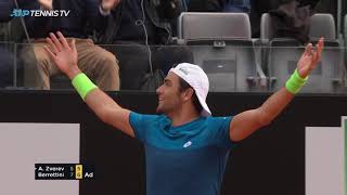 Matteo Berrettini Great Points in Win vs Zverev  Rome 2019 [upl. by Sido]