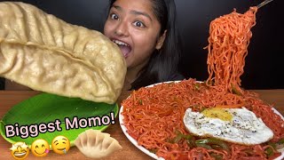 SPICY VEGETABLE MASALA MAGGI 🍝WITH BIGGEST MOMO EATING 🥟 BIG BITES MUKBANG  FOOD EATING VIDEOS [upl. by Lassiter]