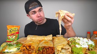 Cheesy Mexican Food Mukbang Round 2 Burritos Loaded Tostada Fish Taco [upl. by Oakley]