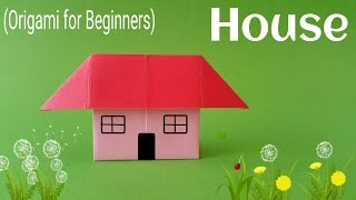 How to fold  make an easy Paper quotStanding Housequot  Origami Tutorial for Beginners [upl. by Nahgaem]