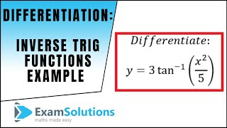 Differentiating Inverse Trig Functions  Example 1  ExamSolutions Maths Revision [upl. by Aleet244]