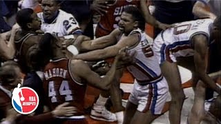 Charles Barkley brawls with Bill Laimbeer in epic 1990 Pistons vs Sixers fight  ESPN Archives [upl. by Eednil249]