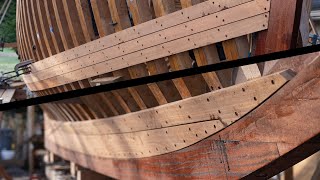 Planking Tally Ho Wooden Boatbuilding  EP86 [upl. by Ridley153]