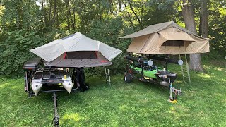 Roof Top Tent amp Kayak Trailer Review Yakima Skyrise HD VS Smittybuilt Overlander XL [upl. by Matazzoni]