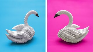 How to make a 3D origami Beginners Swan [upl. by Hplar]