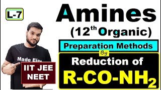 L7 Preparation of RNH2 Amines By Reduction of Amide RCoNH2  NEET JEE  By A Arora [upl. by Garibull536]