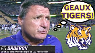 Coach Ed Orgeron saying quotGo Tigersquot GEAUXTIGERS 🐯 [upl. by Morganica]