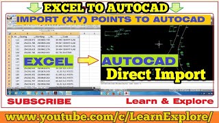 How to import X Y coordinates from Excel to AutoCAD direct English [upl. by Hurwitz]