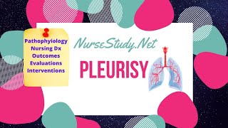 Pleurisy Pathophysiology Care Plan for Nursing Students NCLEX Help [upl. by Sherilyn]