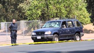 RAW Aftermath of bank robbery chase in north Stockton [upl. by Aciraa]