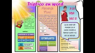 TRIPTICO EN WORD PASO A PASO [upl. by Powe]