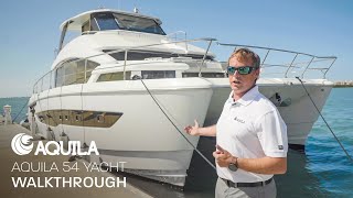 Aquila 54  Full InDepth Walkthrough  Yacht Power Catamaran [upl. by Ajnot]