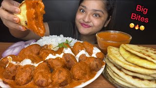 PANEER KOFTA CURRY WITH BUTTER KULCHE AND BASMATI RICE  BIG BITES MUKBANG  INDIAN FOOD EATING SHOW [upl. by Loella]