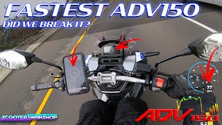 Fastest Honda ADV 150 in the USA GPS VERIFIED  Variator Upgrade [upl. by Ardaed]