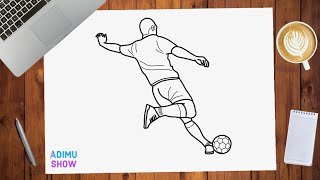 How To Draw A Football Player  step by step tutorial [upl. by Eenad]