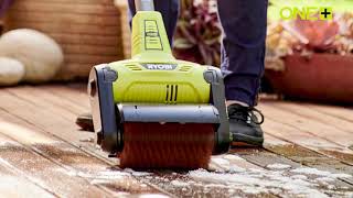 RYOBI 18V ONE Cordless Patio Cleaner With Scrubbing Brush RY18PCB [upl. by Ennazus]