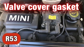 R53 Mini Cooper S valve cover gasket amp spark plug tube seal replacement how to [upl. by Fazeli]