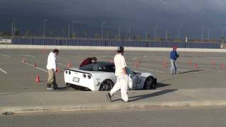 Corvette Crashes During An AutoCross Event [upl. by Mesics424]