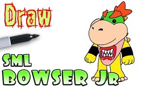 How to Draw Bowser Jr  Super Mario Logan SML [upl. by Attesor]