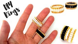 10 minutes DIY ring Beaded rings for beginners ring making tutorial [upl. by Ruel]