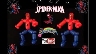 COMO HACER A SPIDERMAN CON GLOBOS 260 HOW TO MAKE A SPIDERMAN BALLOON [upl. by Enaujed]