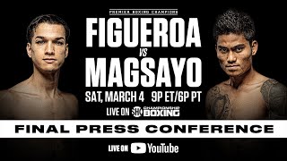 Figueroa vs Magsayo FINAL PRESS CONFERENCE  FigueroaMagsayo [upl. by Nyrahtak215]