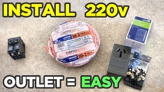 How to Install 220v outlet in Garage the Easy Way  Run from Basement [upl. by Kra]