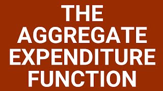 The aggregate expenditure function [upl. by Nomelif306]