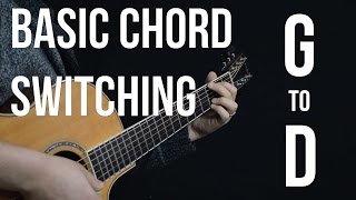 Chord Switching Practice  G to D  Easy Beginner Guitar Lessons [upl. by Eejan]