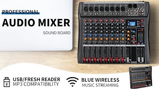 Depusheng DX8 Professional Mixer Sound Board Console 8 Channel Desk System Interface Digital USB [upl. by Alodi627]