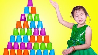 Jannie Stacking A HUGE Cup Pyramid [upl. by Stacy]