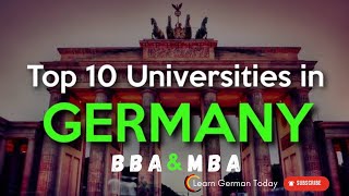 Top 10 universities in Germany BBA amp MBA Program [upl. by Edva]