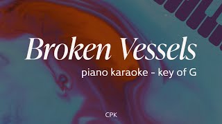 Broken Vessels Amazing Grace  Hillsong Worship  Piano Karaoke Original Key of G [upl. by Rab]