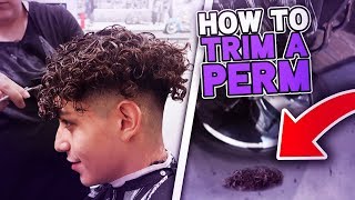 How To Trim A Perm   Julian Barboza Perm Tutorial [upl. by Tuneberg]