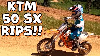 2021 KTM 50 SX Dirt Bike First Test Ride [upl. by Noramac]