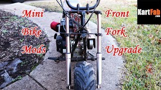 Mini Bike Mods Dirt Cheap Front Suspension Upgrade [upl. by Lulu]