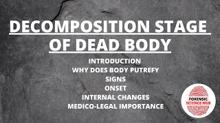 Post mortem decomposition  Stages after death  Forensic medicine  UGC NET Forensic science [upl. by Herstein]