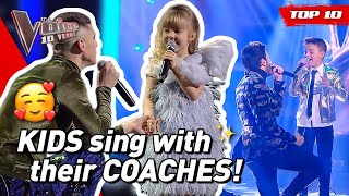 The BEST COACH DUETS in The Voice Kids ❤️  TheVoice10YRS [upl. by Laurena453]